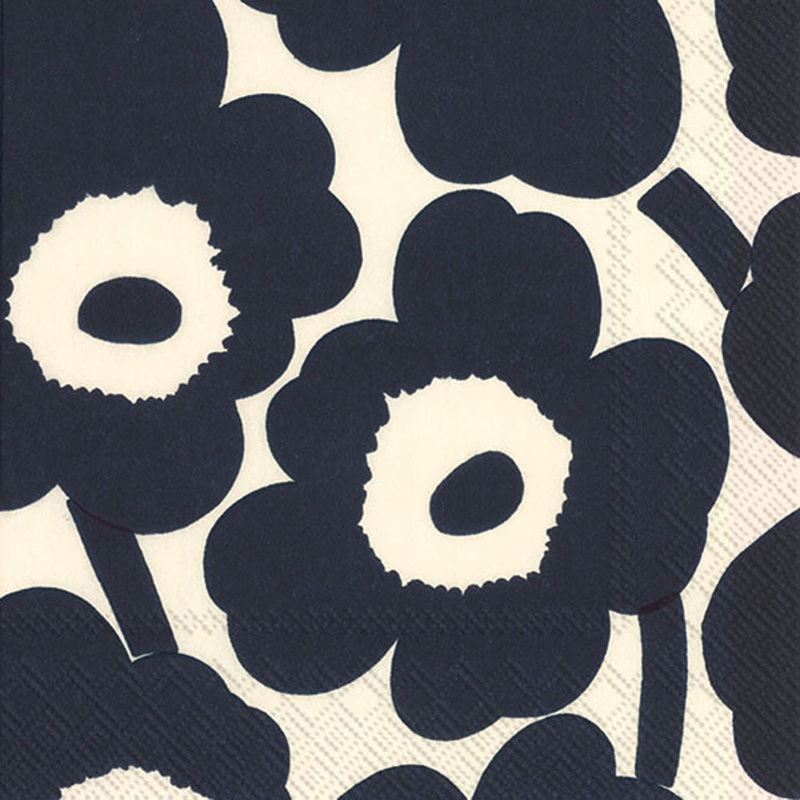 Marimekko Paper Lunch Napkin - Unikko Dark Blue Nature