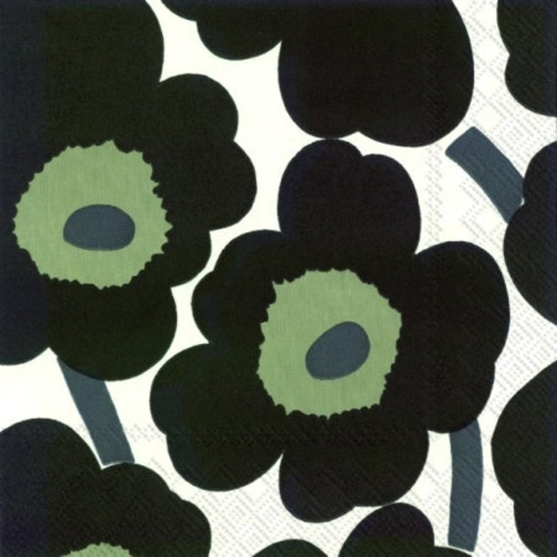 Marimekko Paper Lunch Napkin - White Black