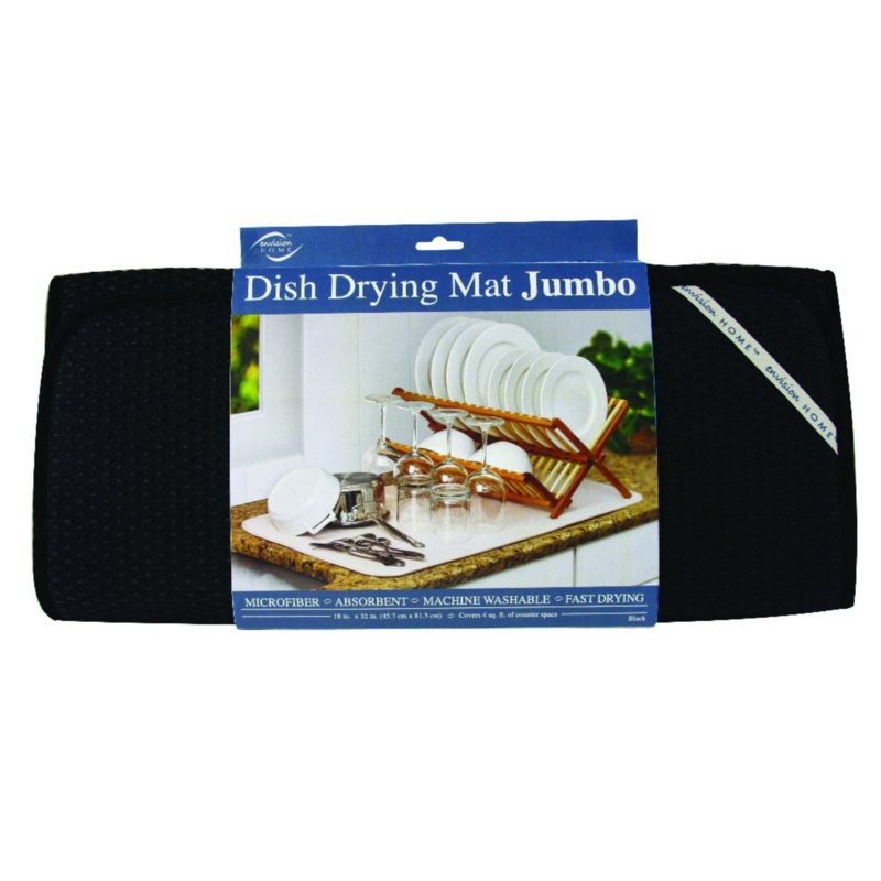 Envision Home Dish Drying Mat - Black / 18 x 24"