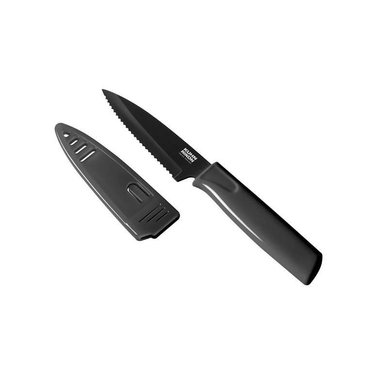 Kuhn Rikon Colori Serrated Paring Knife - Gray 4"