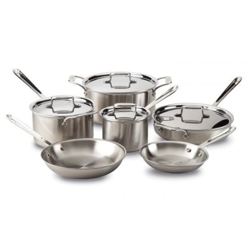 All-Clad D5 10-Piece Brushed Stainless Steel Cookware Set