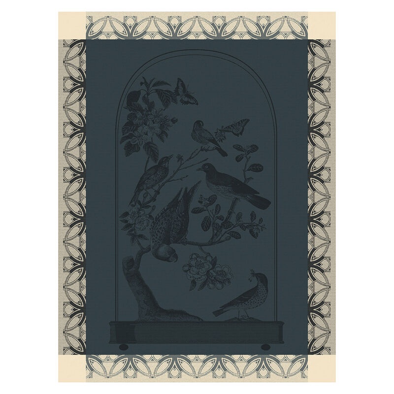 Jacquard Franais Cotton Tea Towel - Curiosits Animales / Bleu