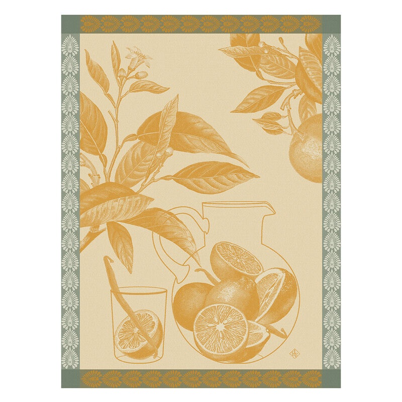 Jacquard Franais Cotton Tea Towel  - Eaux d'agrumes / Orange