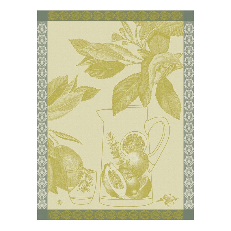 Jacquard Franais Cotton Tea Towel  - Eaux de citrons / Jaune