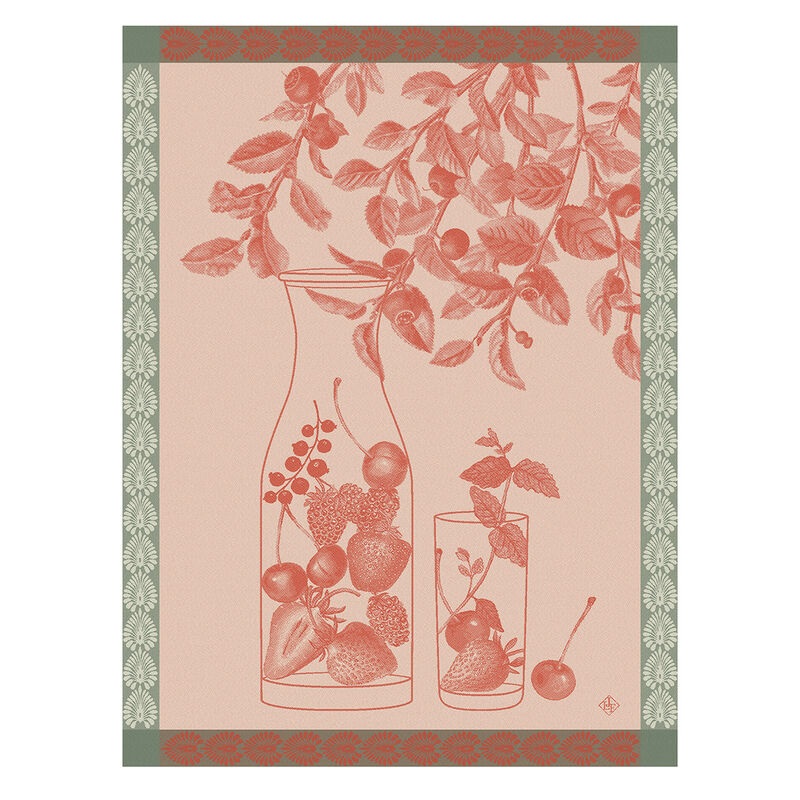Jacquard Franais Cotton Tea Towel  - Eaux de fruits rouges / Rouge