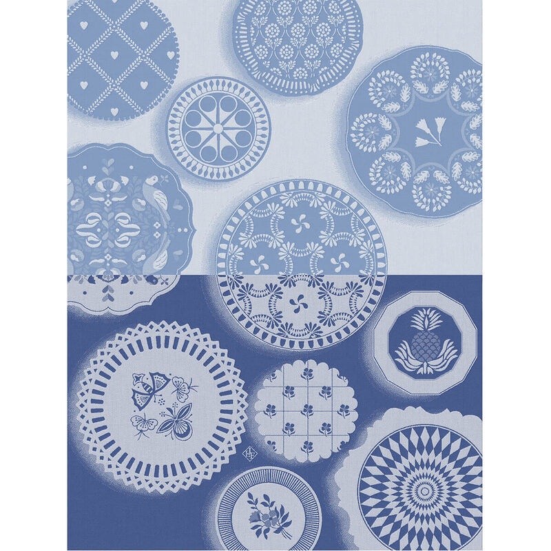 Jacquard Franais Cotton Tea Towel  - Faence / Bleu