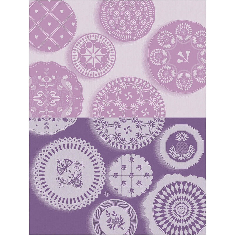Jacquard Franais Cotton Tea Towel  - Faence / Violet