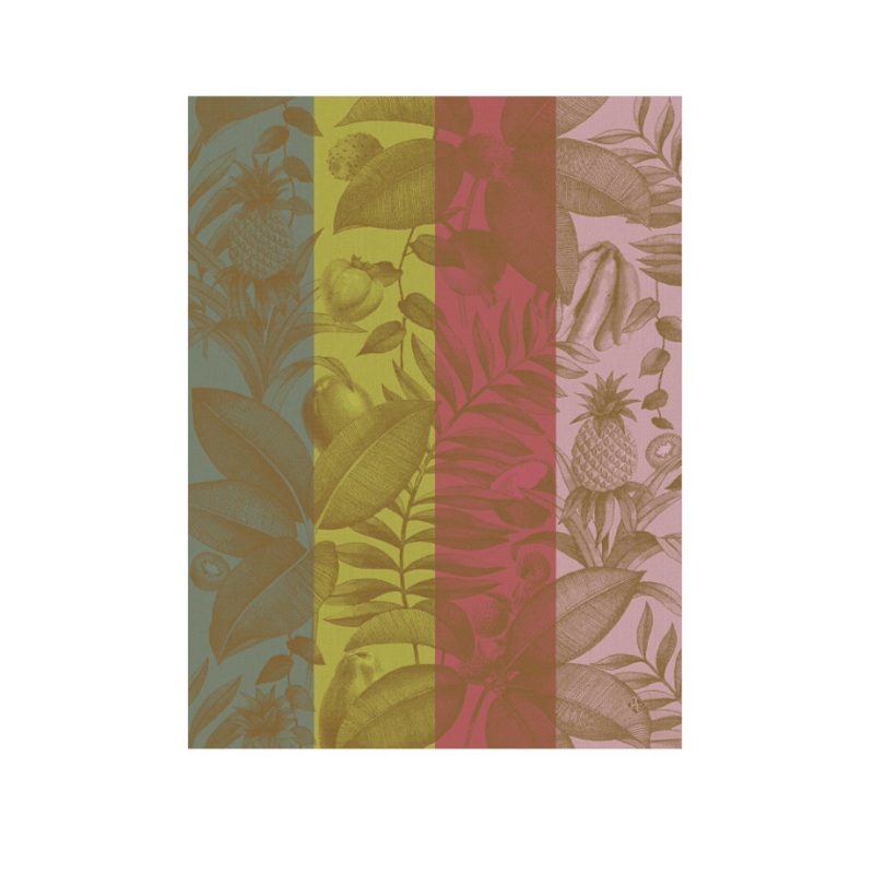 Jacquard Franais Cotton Tea Towel  - Fruits Exotiques / Rose
