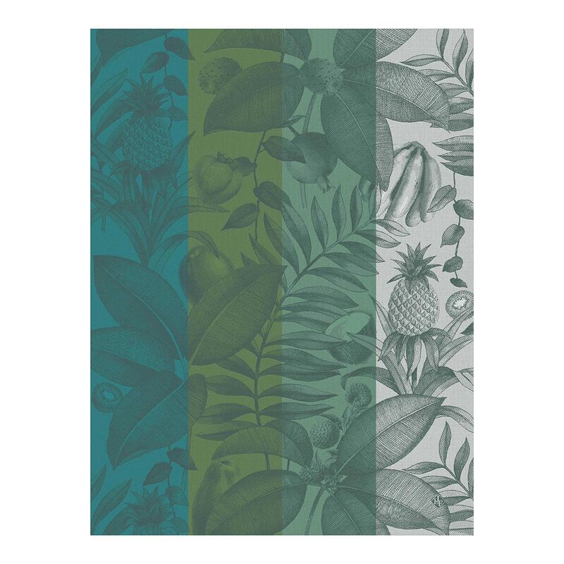 Jacquard Franais Cotton Tea Towel  - Fruits Exotiques / Vert