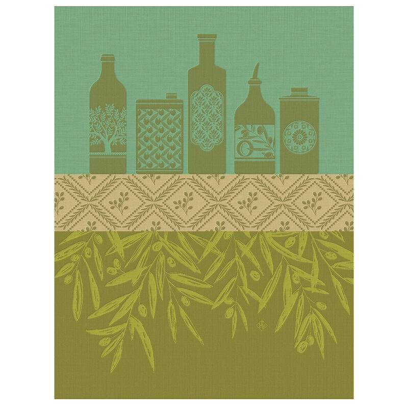 Jacquard Franais Cotton Tea Towel  - Huiles provenales / Vert