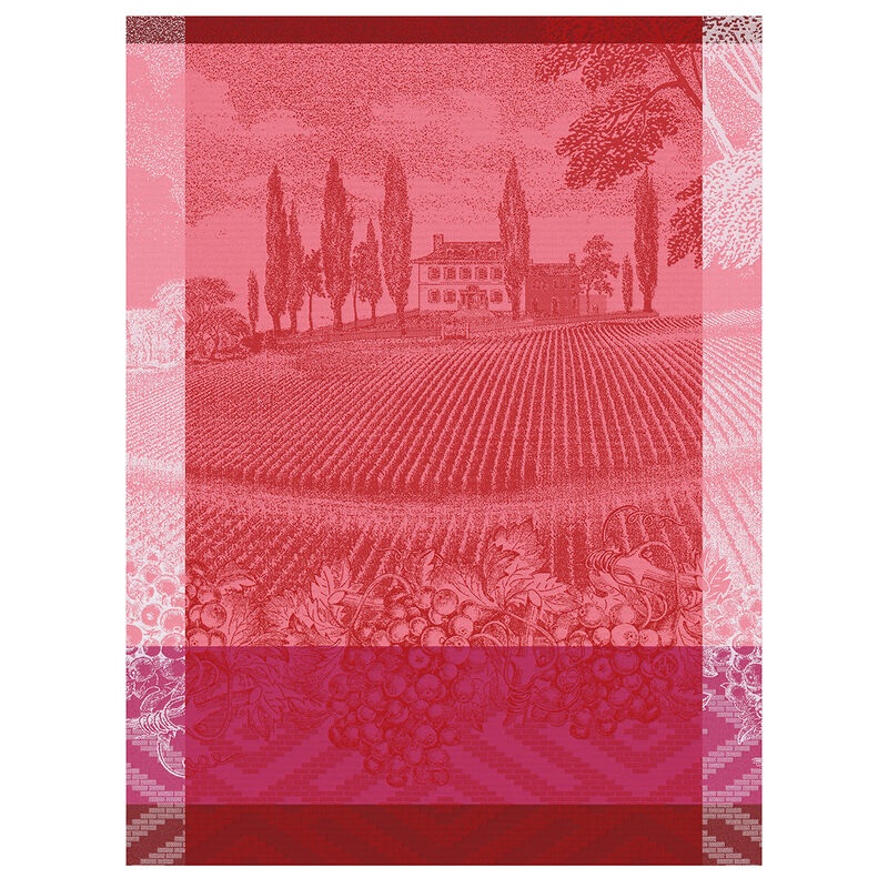 Jacquard Franais Cotton Tea Towel  - Vignoble / Rose