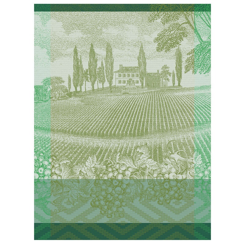 Jacquard Franais Cotton Tea Towel  - Vignoble / Vert