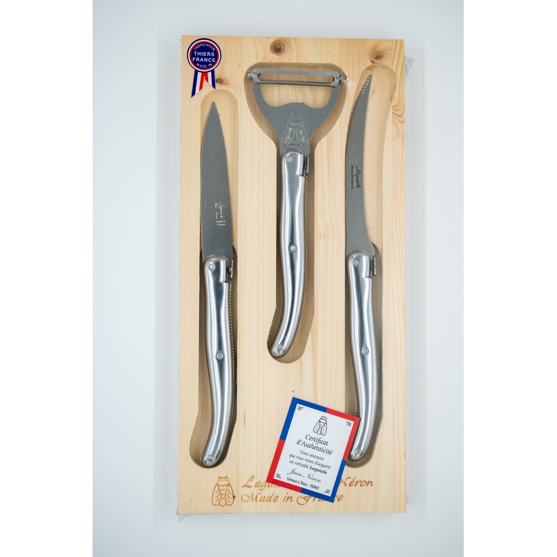 Laguiole Jean Nron Kitchen Set Stainless Steel - 3 pc set