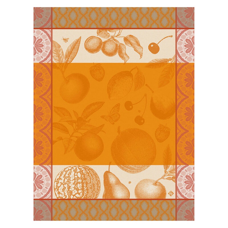 Jacquard Franais Cotton Tea Towel  - Arriere-Pays Orange
