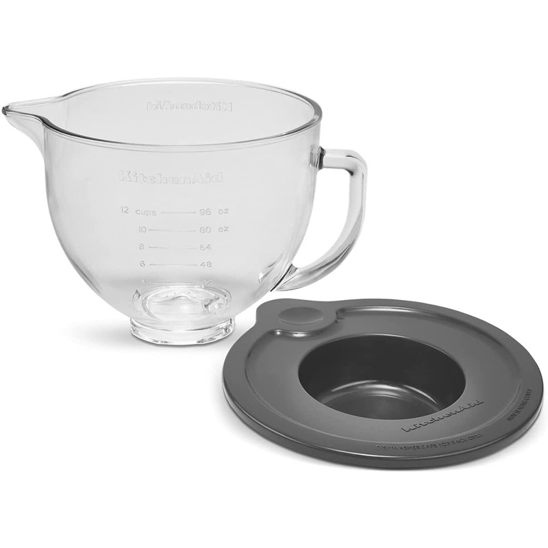 KitchenAid 5 Quart Glass Bowl with Measurement Markings & Lid
