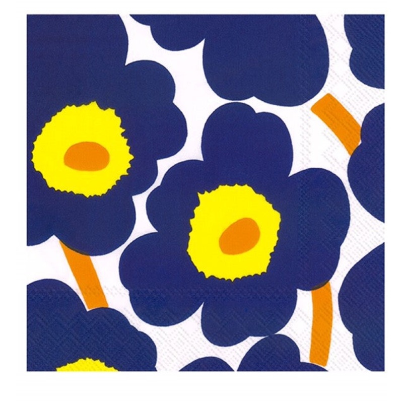 Marimekko Paper Lunch Napkin - UNIKKO dark blue