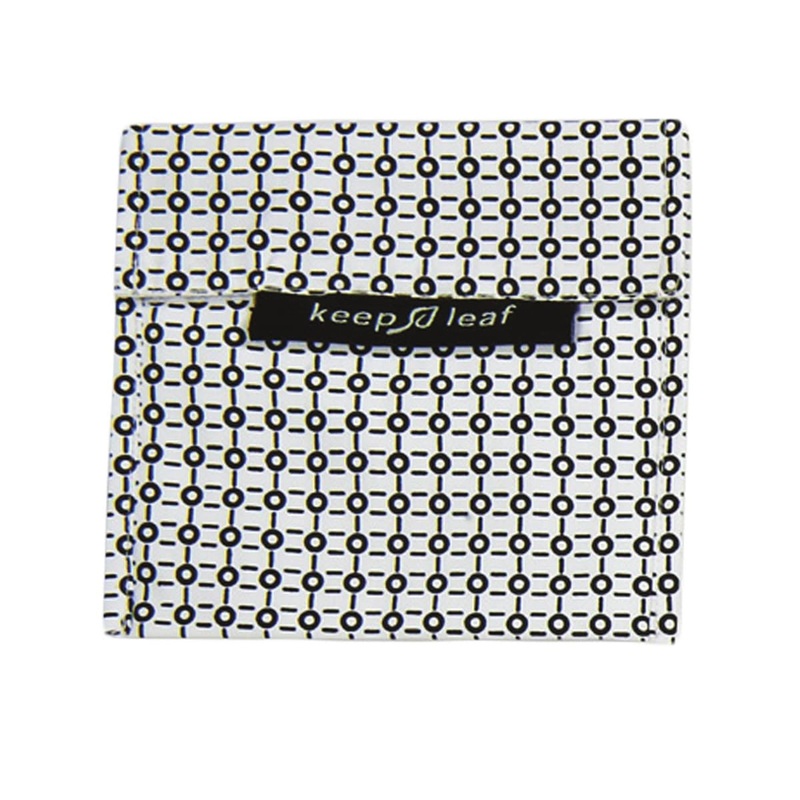 KEEP LEAF ORGANIC REUSABLE LARGE BAGGIE - BLACK & WHITE