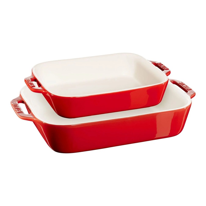 STAUB Ceramic Ovenware set, 2 Piece | rectangular | cherry