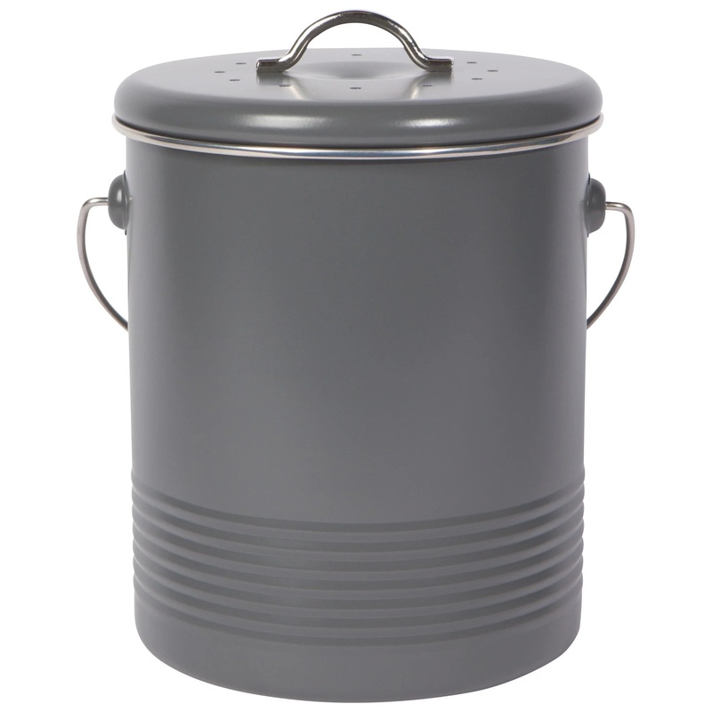 NOW Designs Compost Metal Bin with Activated Charcoal filter - 1.25 Gallon