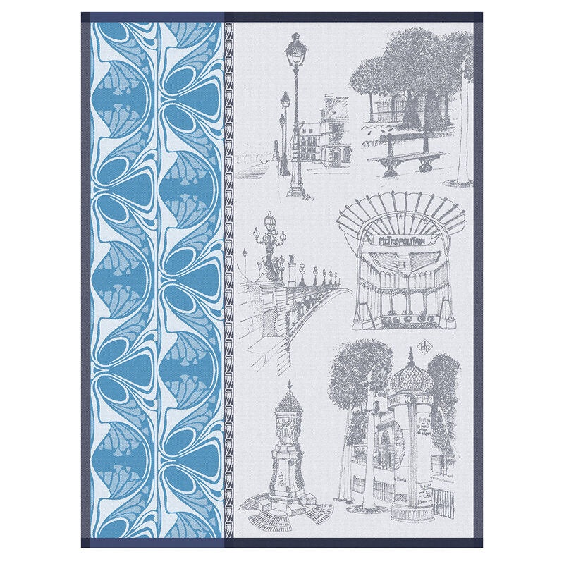 Jacquard Franais Cotton Tea Towel - Carnet de Paris Seine