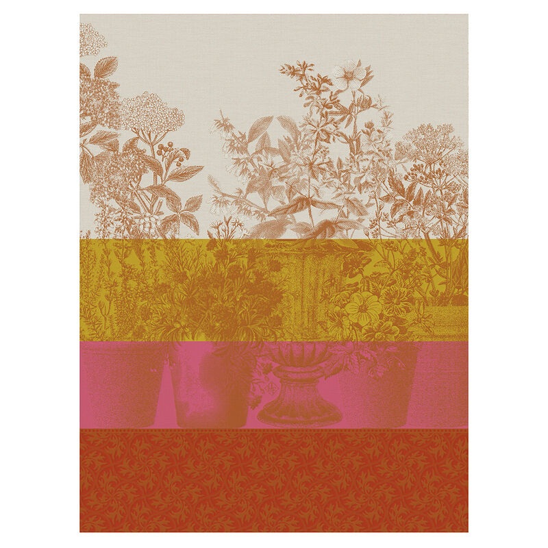 Jacquard Franais Cotton Tea Towel - Floraison Ray Pink