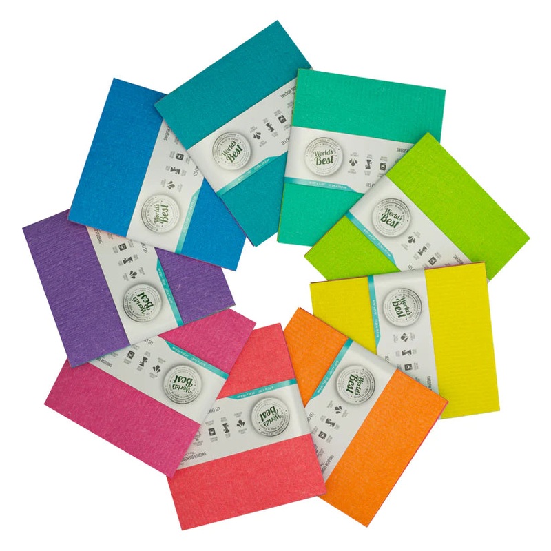 World's Best Swedish Dishcloths  3 Pack  Solid Colours