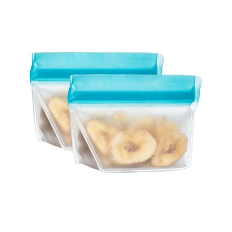 Zip Stand-Up Food Storage Bags 1/2 cup (2-pack) -  Aqua