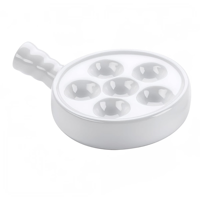 Browne Escargots Dish w/ Handle - White