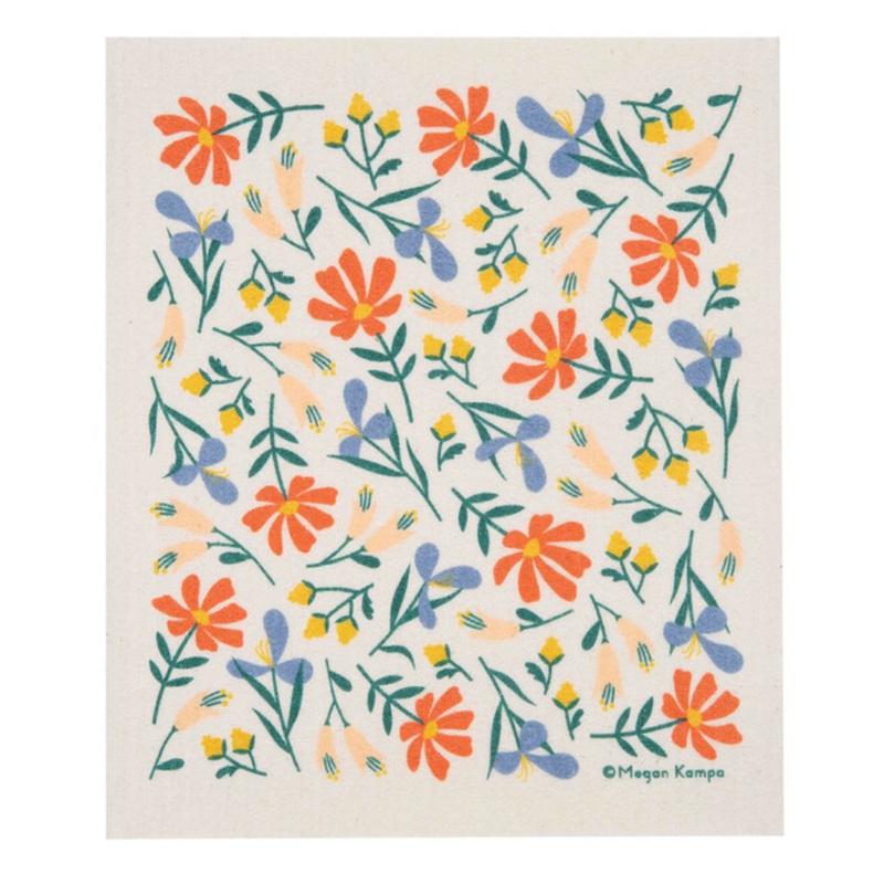 Cose Nuove Swedish Dishcloth MK Mayflowers - White