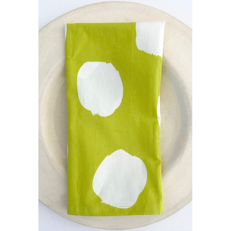 See Design Napkin Set of 4 - Big Smudge Dot Citron
