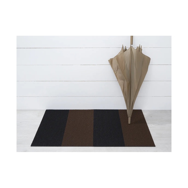 Chilewich Indoor Outdoor Shag Utility Mat - Duo Stripe / Mocha / 24x36"