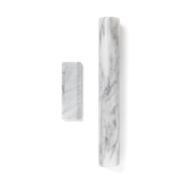 12" Straight Marble Rolling Pin w/ Marble Stand