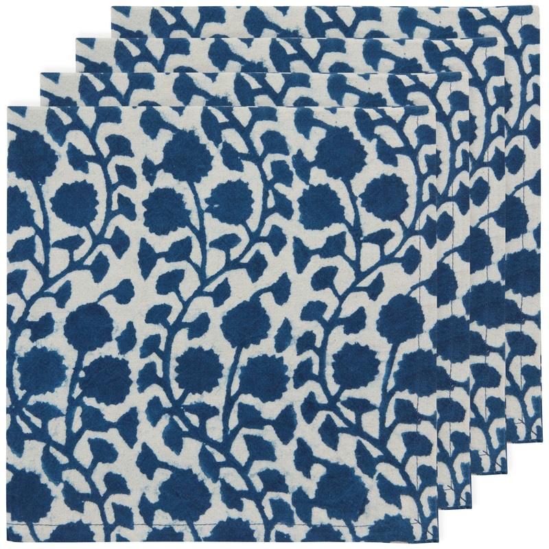 Danica Heirloom - Vinebloom Block Print Napkins Set of 4