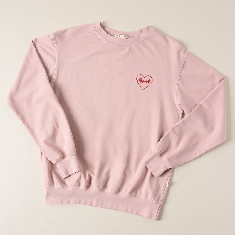Embroidered Heart Blush Sweatshirt