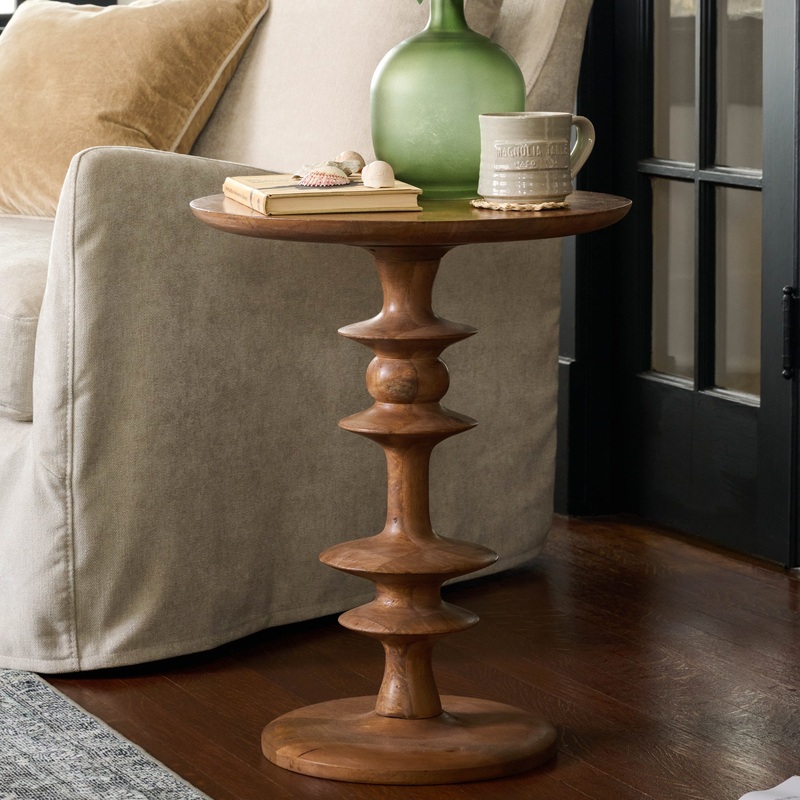 Enzo Turned Wood Side Table