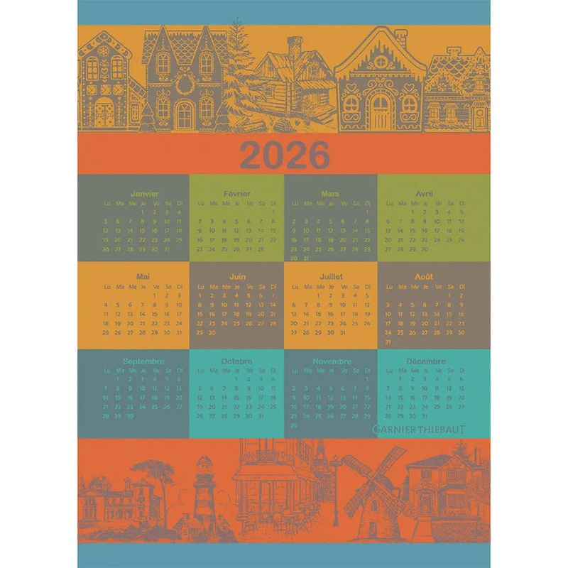 Garnier-Thiebaut Tea Towels - Calendrier 2026 Celebration