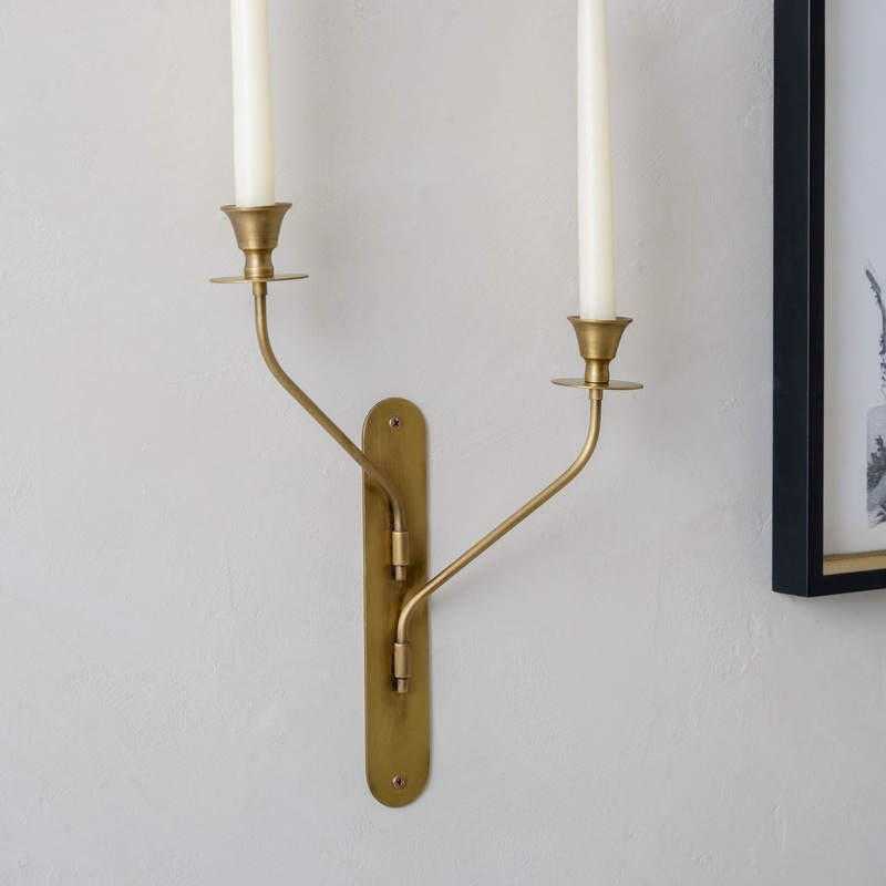 Margo Antiqued Brass Double Wall Sconce