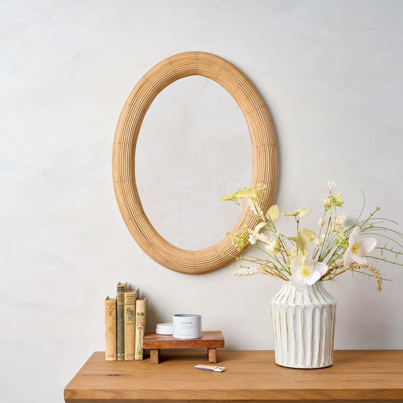 Millie Oval Rattan Mirror