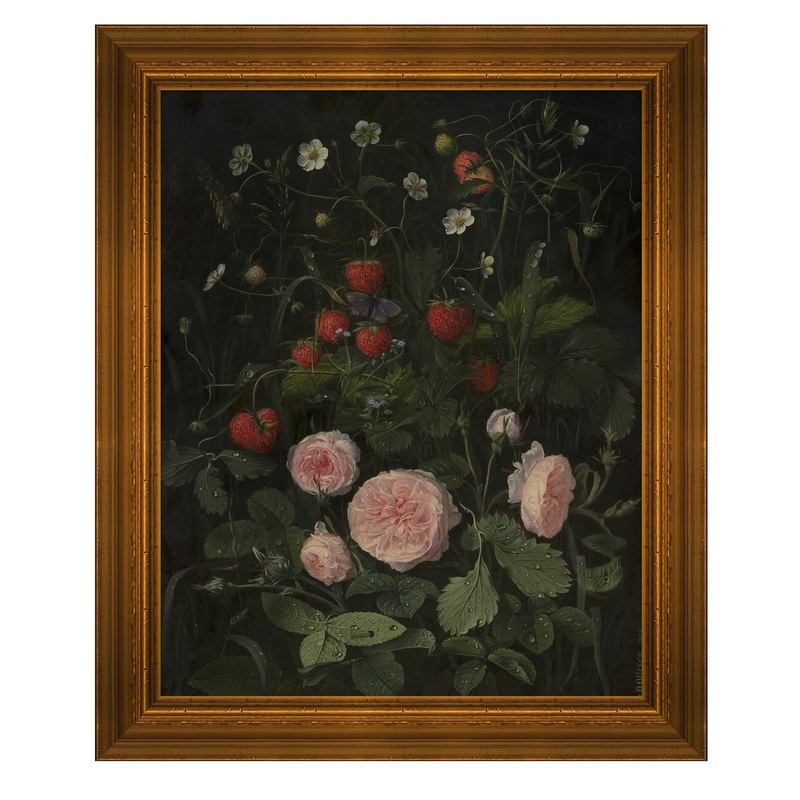 Still Life with Strawberries and Roses