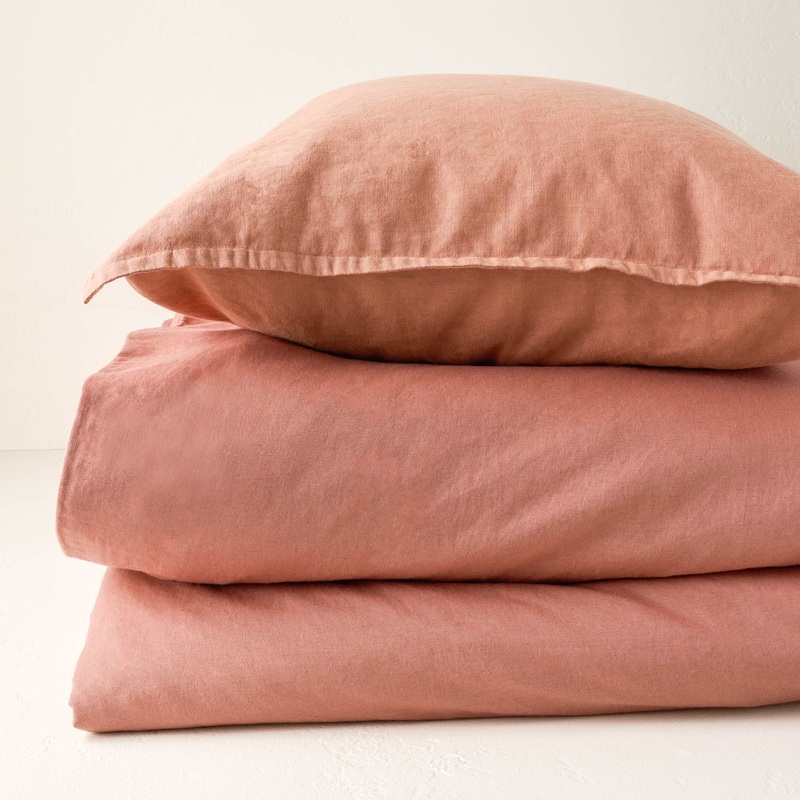 Washed Linen Cotton Duvet Cover - Desert Clay