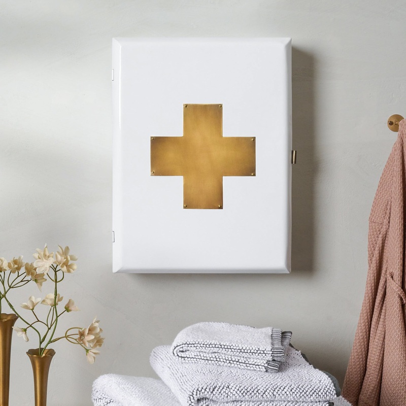 Brass and White Large First Aid Kit