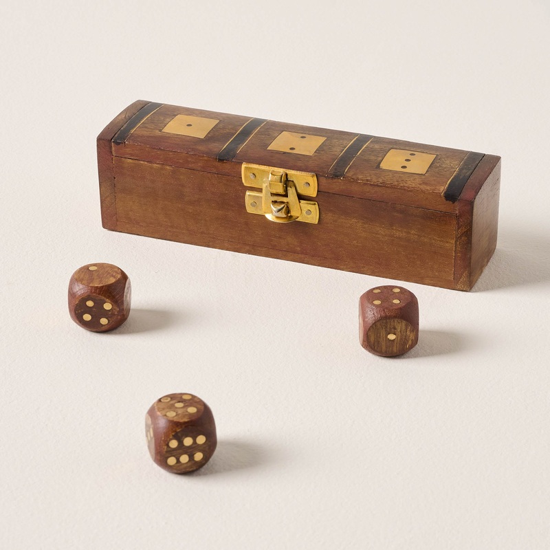 Gold Inlay Dice Case