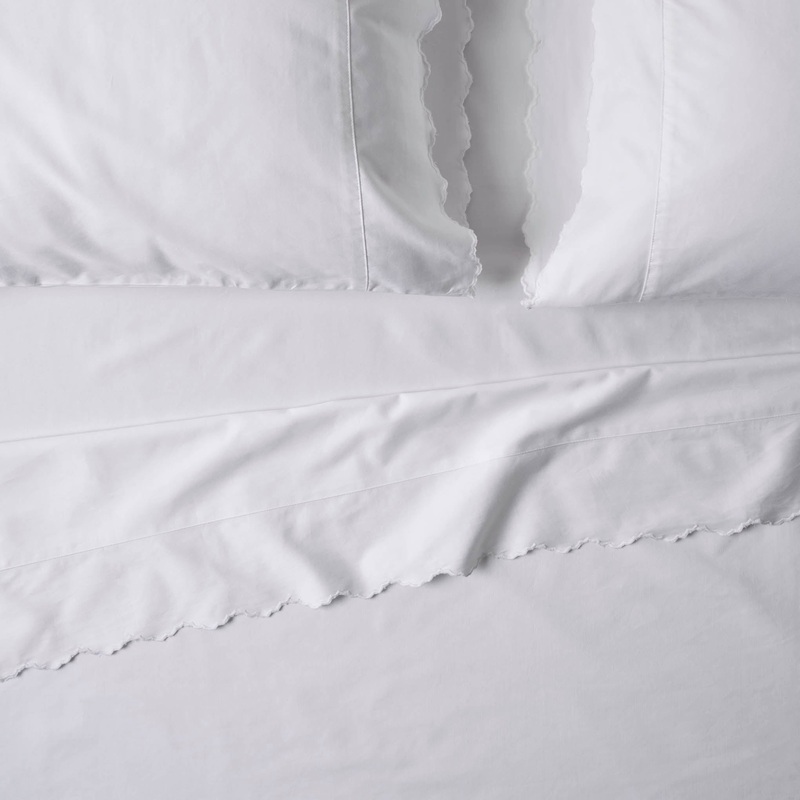 Optic White Scalloped Edge Sheet Set