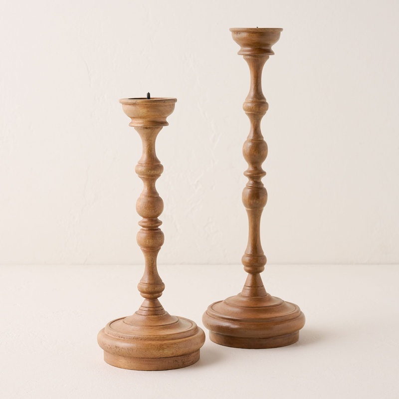 Turned Wood Taper Holder