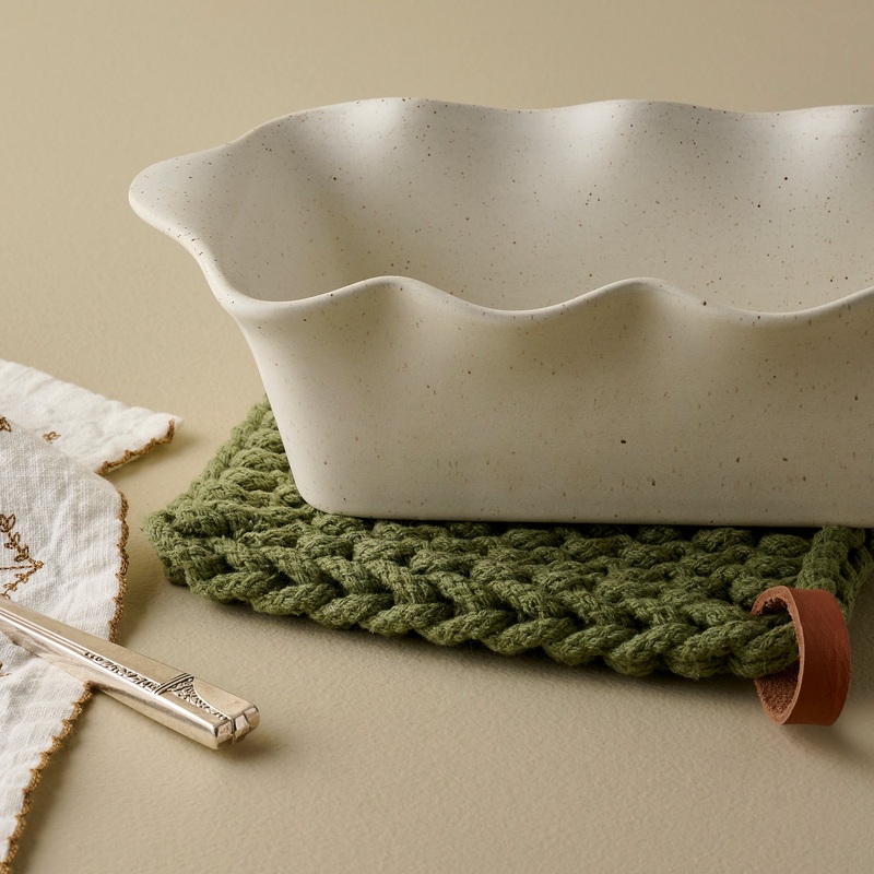 French White Scalloped Loaf Pan