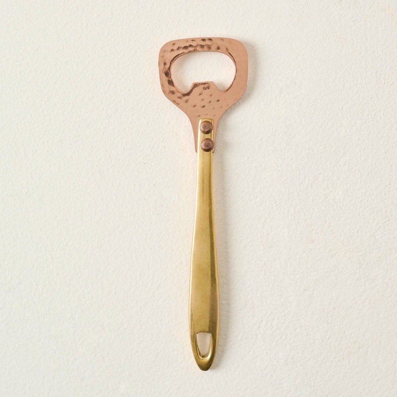Hammered Copper and Gold Bottle Opener