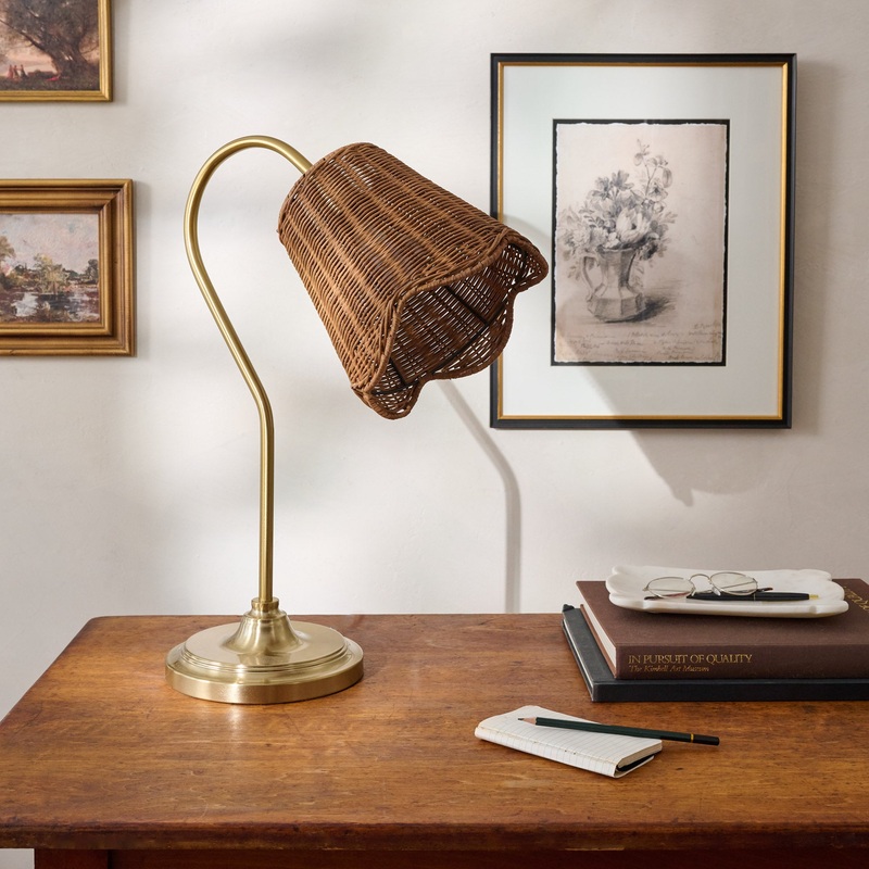 Lucinda Task Lamp with Woven Shade