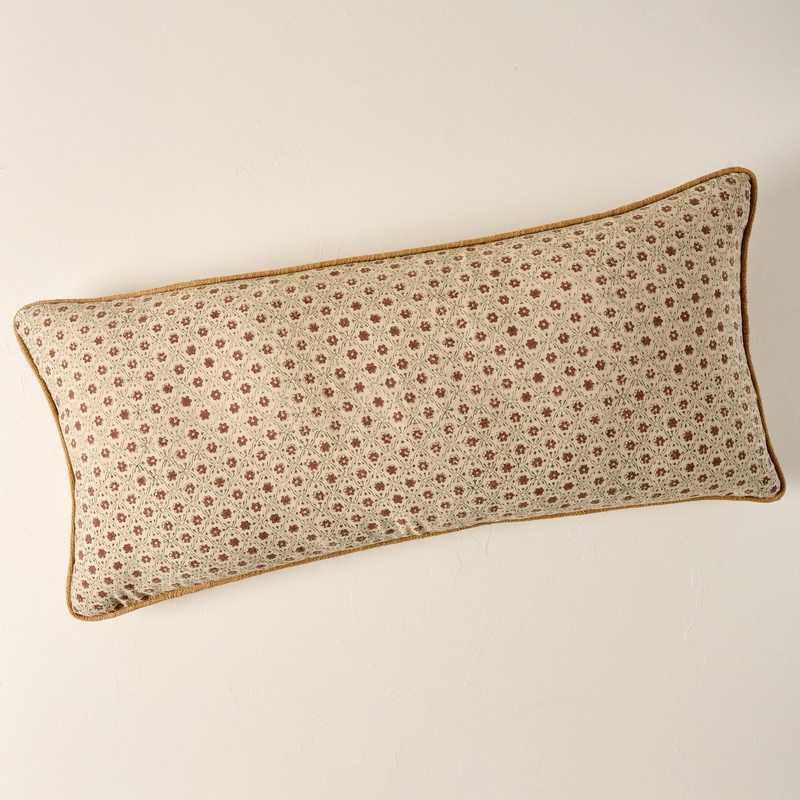 Thea Clay Block Print Large Lumbar Pillow