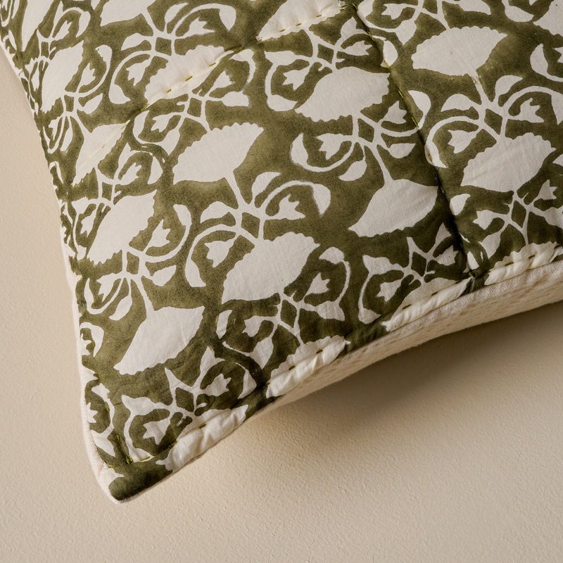 Tuscany Green Pivoine Fleurs Sham