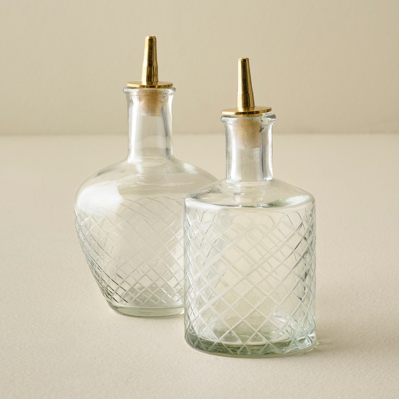 Vintage-Inspired Etched Glass Bottle